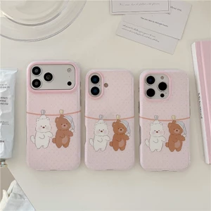 IPhone 17 Pro Max Móc treo hình gấu con vật liệu TPU Vỏ điện thoại xử lý IMD