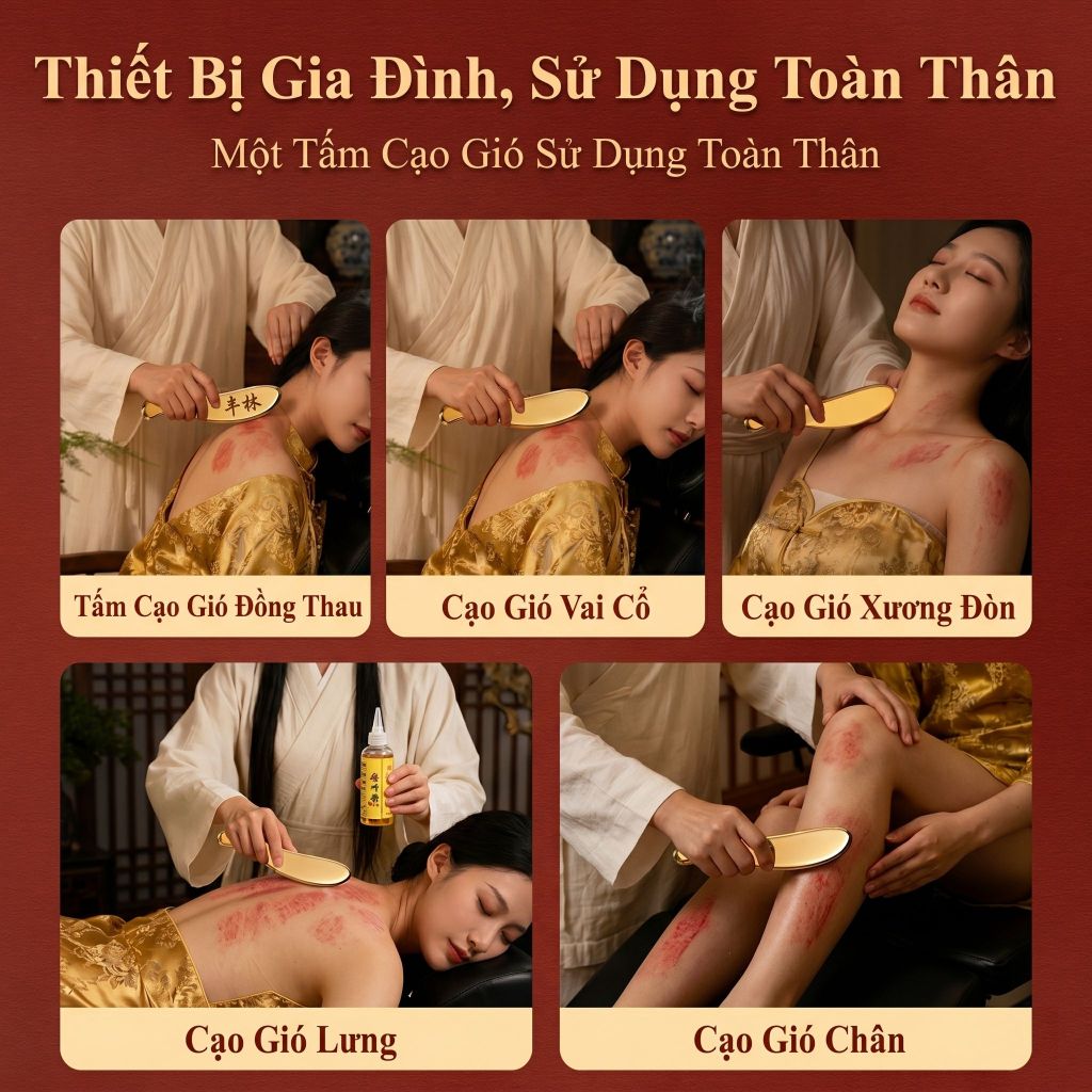 Tấm Cạo Gió Đồng Nguyên Chất - Bảng Cạo Gió Chính Hãng Toàn Thân Đa Năng Hộ Gia Đình - Cạo Gió Lưng Cột Sống Cổ Tử Cung Hổ Talisman