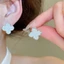 Bông tai cỏ ba lá màu bạc có viền kim cương giả & viền kim cương giả đầy đủ, Trang sức sang trọng hai tông màu trắng / xanh lấp lánh dành cho nữ