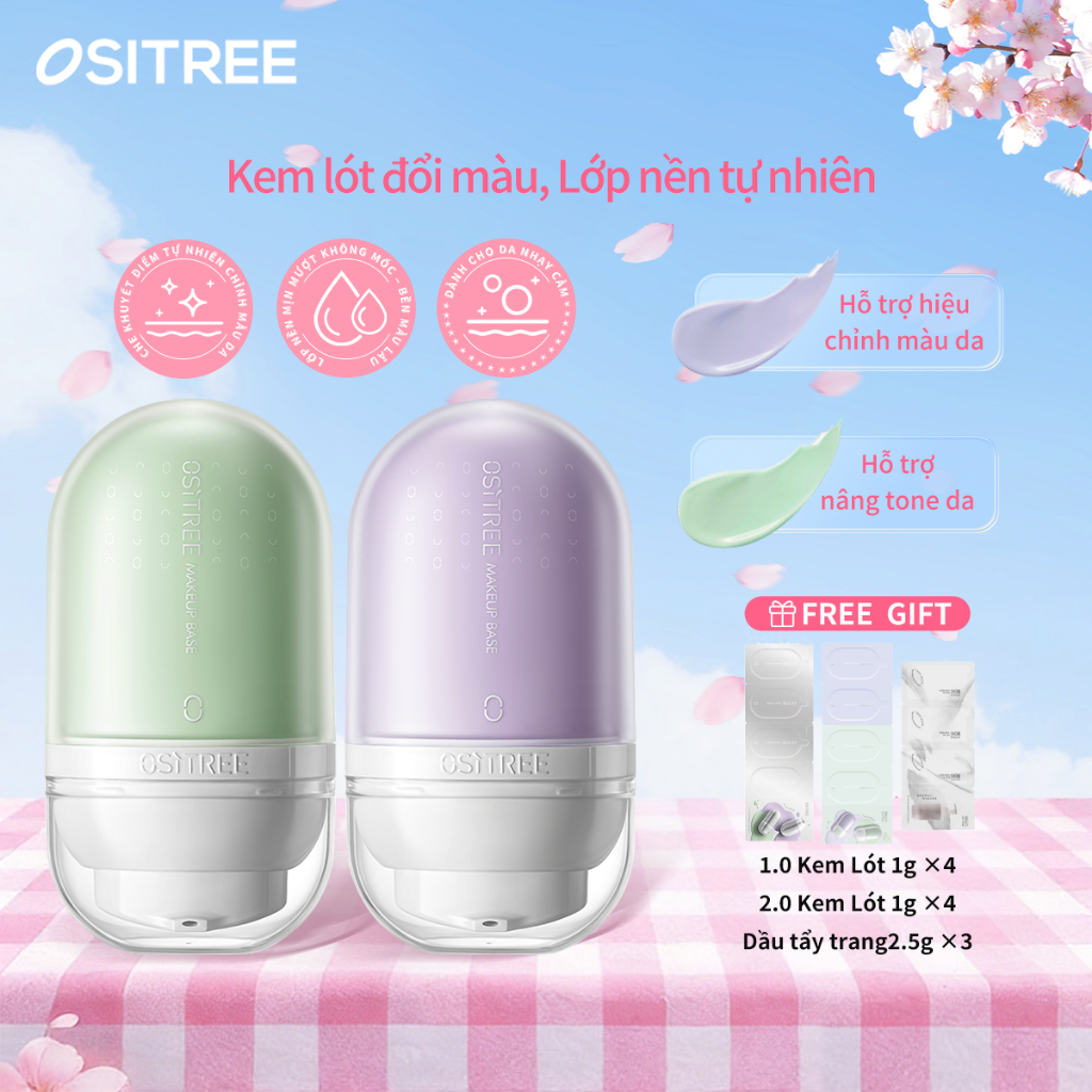 [Livestream] OSITREE! Kem lót mặt trang điểm Kem lót cách ly Kem dưỡng ẩm Hydrating Brightening Concealer Tone-up25g