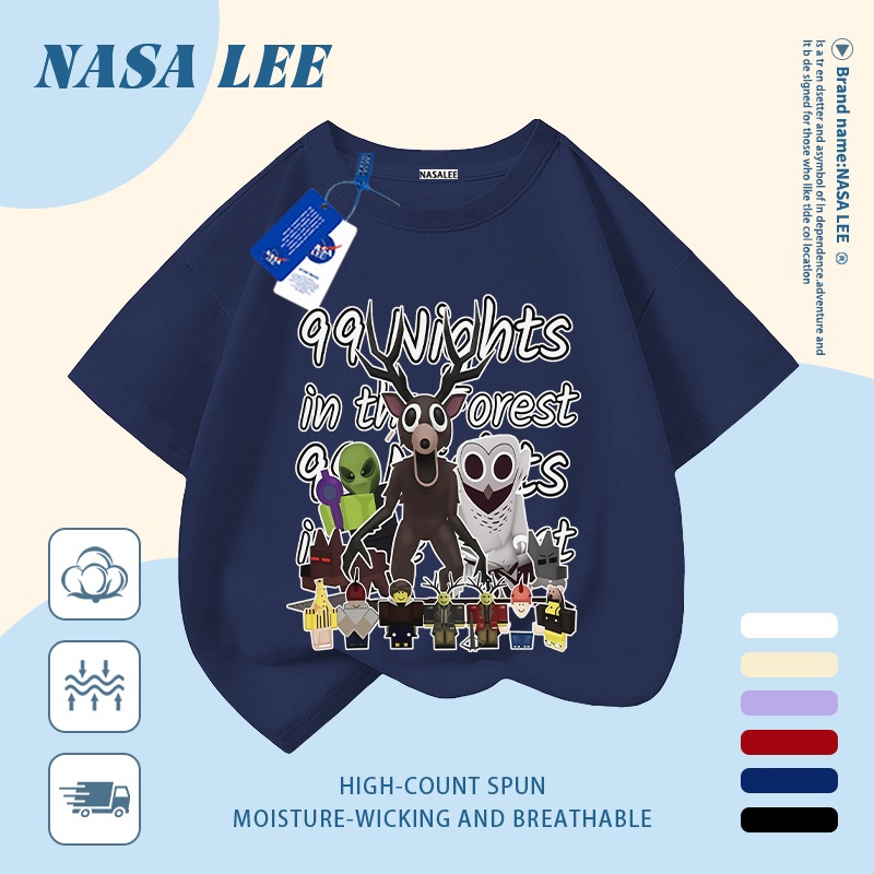 Áo thun trắng cotton in hình NASA hoạt hình dễ thương cho bé trai/bé gái 3-16 tuổi