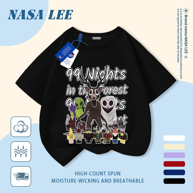Áo thun trắng cotton in hình NASA hoạt hình dễ thương cho bé trai/bé gái 3-16 tuổi
