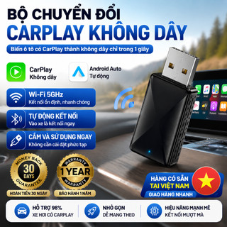Bộ chuyển đổi carplay không dây android tự động không dây 2 -in-1 kết nối tự động cắm và chạy WiFi kết nối có dây USB Dongle