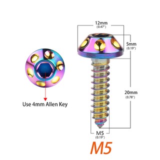 Catdogbear Titan Bu Lông M5x20mm Nút Tự Bắt Đầu Đầu Torx Nút Tự Khai Thác Torx Đầu Vít Cho Xe Máy Ô Tô