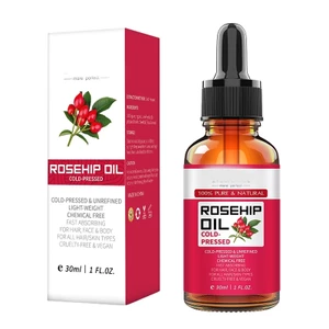 Dầu hoa hồng ép lạnh nguyên chất 100% 30ml, Dầu dưỡng da mặt & cơ thể tự nhiên chưa tinh chế, Serum dưỡng ẩm & chăm sóc tóc cho mọi loại da