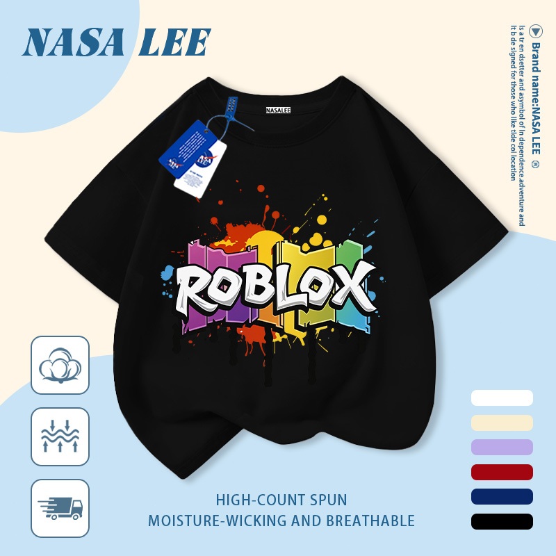 [Giao hàng trong ngày] Áo thun Cotton nguyên chất màu trắng cho trẻ em NASA Phim hoạt hình Thiết kế hợp thời trang dễ thương In chữ cảm giác 3-16 tuổi Bé trai bé gái tay ngắn thông thường