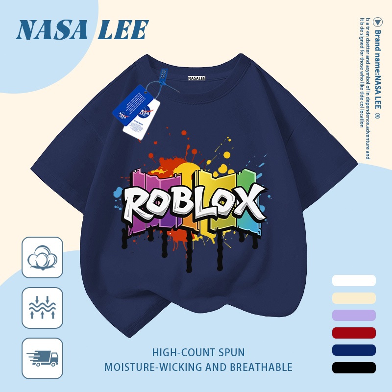 [Giao hàng trong ngày] Áo thun Cotton nguyên chất màu trắng cho trẻ em NASA Phim hoạt hình Thiết kế hợp thời trang dễ thương In chữ cảm giác 3-16 tuổi Bé trai bé gái tay ngắn thông thường