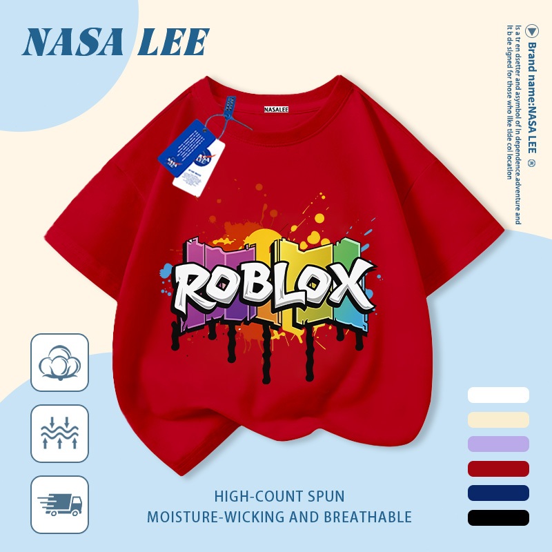 [Giao hàng trong ngày] Áo thun Cotton nguyên chất màu trắng cho trẻ em NASA Phim hoạt hình Thiết kế hợp thời trang dễ thương In chữ cảm giác 3-16 tuổi Bé trai bé gái tay ngắn thông thường
