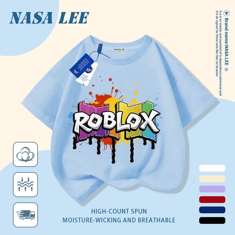 [Giao hàng trong ngày] Áo thun Cotton nguyên chất màu trắng cho trẻ em NASA Phim hoạt hình Thiết kế hợp thời trang dễ thương In chữ cảm giác 3-16 tuổi Bé trai bé gái tay ngắn thông thường