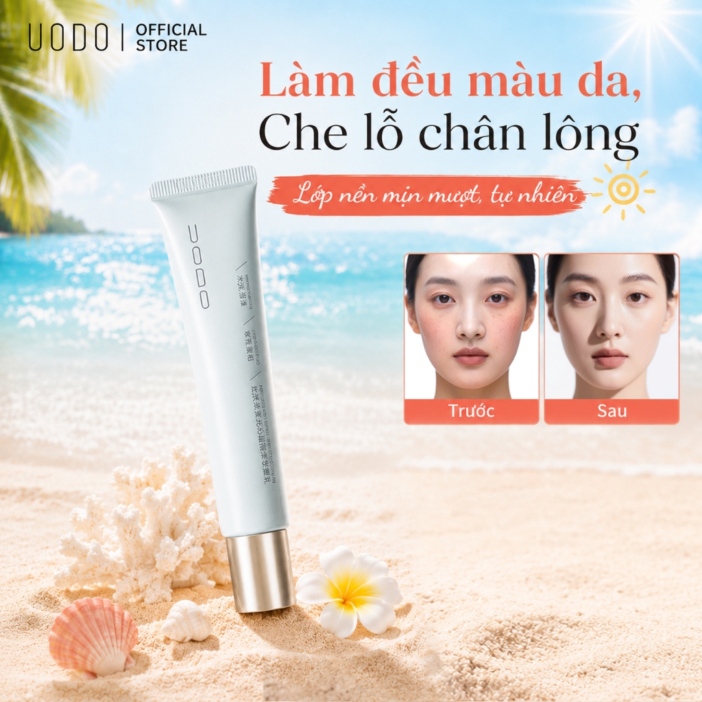 Kem lót UODO Kiềm dầu Dưỡng ẩm Che lỗ chân lông Giữ lớp nền lâu trôi 30ml