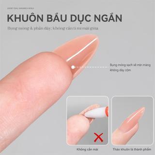 Miss Gooey Mẫu móng tay hình bầu dục ngắn cắt ngắn nhanh không cần tạo hình không cần giấy liệu pháp ánh sáng tinh thể không cần khuôn xây dựng