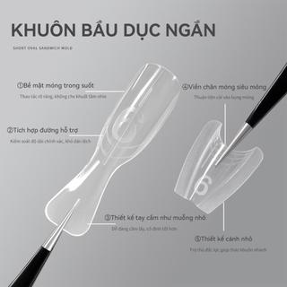 Miss Gooey Mẫu móng tay hình bầu dục ngắn cắt ngắn nhanh không cần tạo hình không cần giấy liệu pháp ánh sáng tinh thể không cần khuôn xây dựng