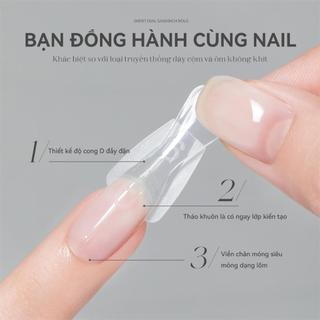 Miss Gooey Mẫu móng tay hình bầu dục ngắn cắt ngắn nhanh không cần tạo hình không cần giấy liệu pháp ánh sáng tinh thể không cần khuôn xây dựng