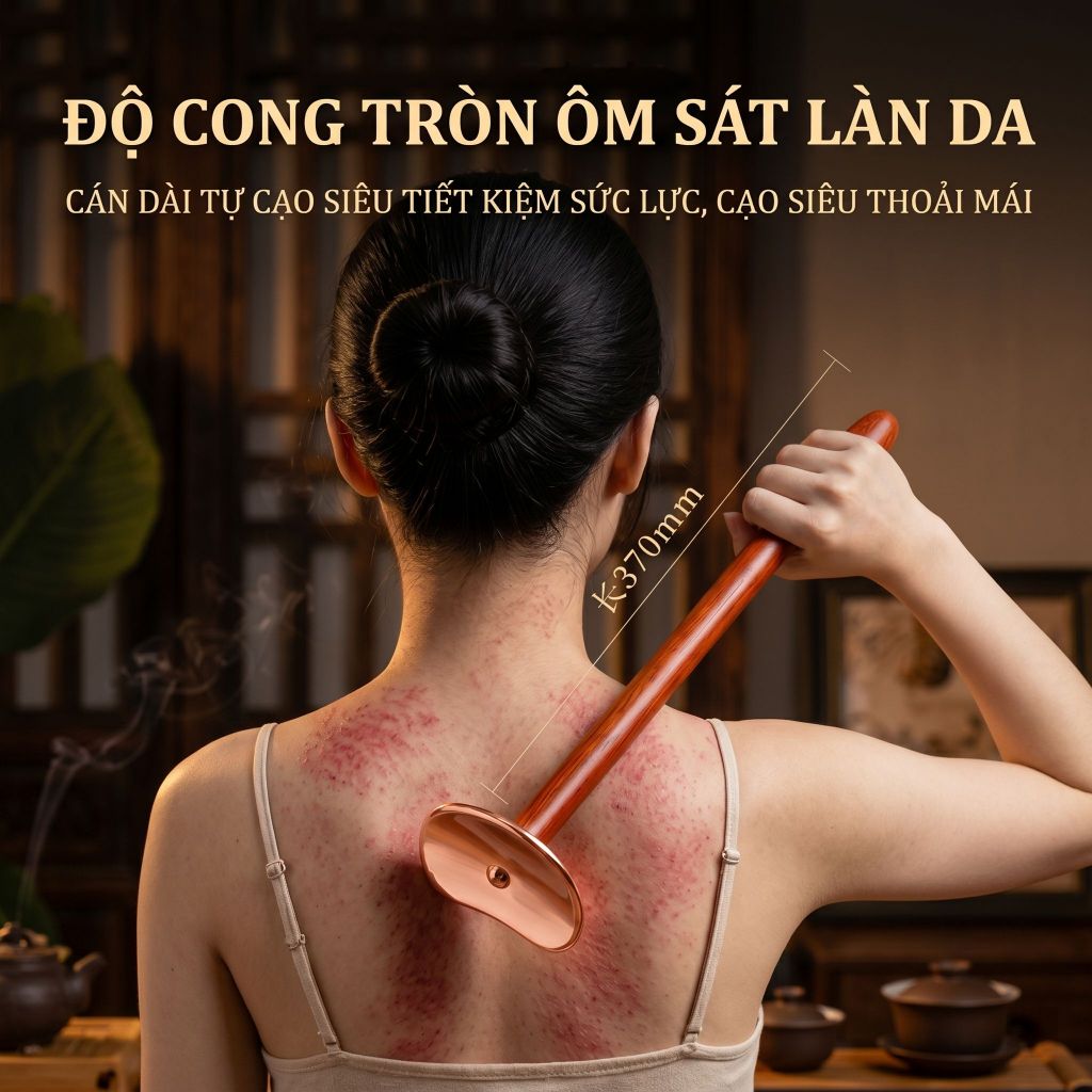 Thần dược tự cạo lưng / Bảng cạo gió bằng đồng tím cán dài, bảng cạo gió bằng đồng tím cán ngắn, tự cạo gió, bảng cạo gió tiết kiệm sức, dùng cho toàn thân, bảng cạo gió cầm tay, bảng cạo gió.