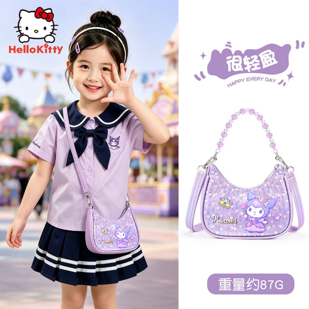 Kuromi Đính Kim Sa Lấp Lánh Túi Cô Gái Túi Ngọt Ngào Dễ Thương Cao Cấp Túi Nhỏ Sanrio 2026 Phong Cách Mới