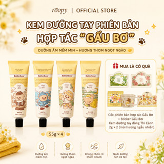 [Mua 4 tặng 4] Bộ kem tay đồng thương hiệu Roopy X ButterBear Công thức ba hương thơm 55g * 4, Hương thơm lâu trôi dưỡng ẩm nhẹ, Khuyến nghị hộp quà tặng sinh nhật năm mới