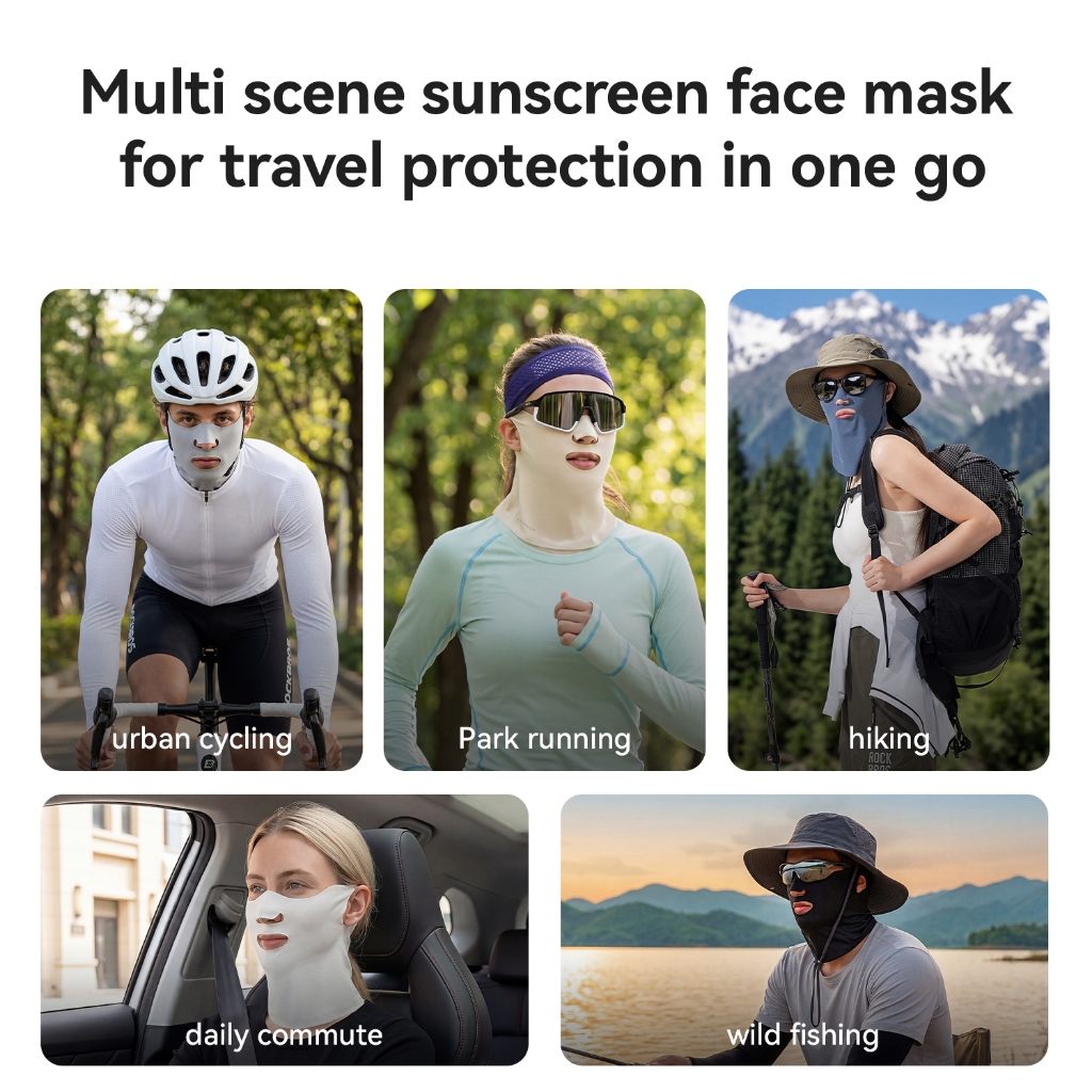 ROCKBROS Mặt nạ Ice Silk UPF50 + Balaclava Co Giãn Cao Làm Mát Thoáng Khí Nhanh Khô Nam Nữ Ngoài Trời