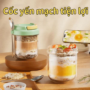 Bát sữa chua HOMELYHUB, 430ML có nắp và thìa Cốc ăn sáng, Hộp đựng yến mạch di động chống rò rỉ Bữa sáng