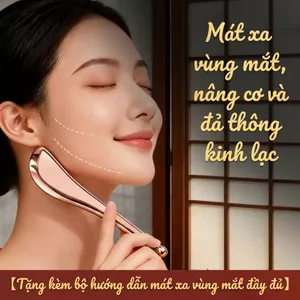 Que bấm huyệt bằng đồng đỏ nguyên chất — Được chế tác hoàn toàn từ đồng đỏ, dùng massage mặt, bấm huyệt, cạo gió, làm đẹp da mặt, que thông kinh lạc, dụng cụ làm đẹp tuyệt vời tại nhà.