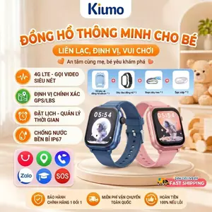 Kiumo【2 Dây Đeo Đồng Hồ + Vỏ Silicon】 Đồng Hồ Thông Minh Trẻ Em 4G Kiumo - Định Vị GPS Chính Xác, Gọi Video HD, Chống Nước, Màn Hình Cảm Ứng IPS HD, Pin 750mAh, Tặng Dây Đeo Nhiều Màu Sắc