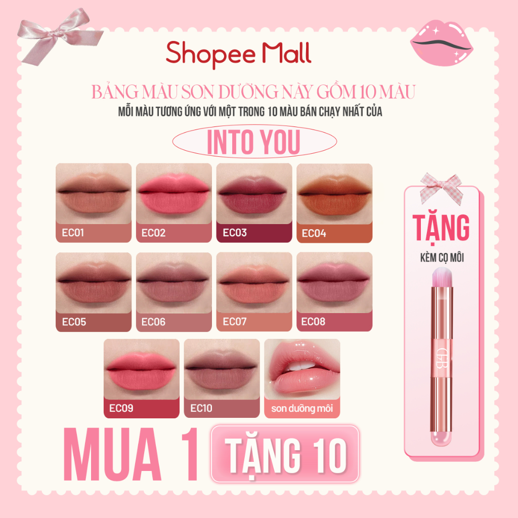 [KOL CFB] Bảng Son CFB Velvet Lip Mud, Lì Mịn, Màu Nude Dễ Dùng, Lâu Trôi