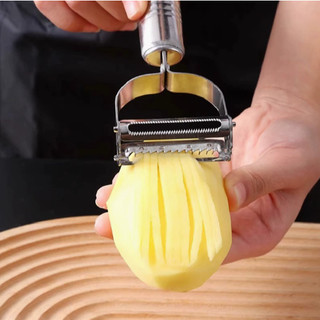 Dụng cụ gọt vỏ bằng thép không gỉ Dụng cụ bào dưa Dụng cụ gọt vỏ đa chức năng Quà tặng khuyến mãi Hiệu ứng lột tốt