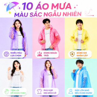 áo mưa dùng một lần gọn nhẹ móc treo hình cầu người lớn trẻ em đi bè chống nước trong suốt dày thân thiện môi trường có mũ dáng dài du lịch thiết yếu dùng khẩn cấp ngoài trời leo núi câu cá poncho