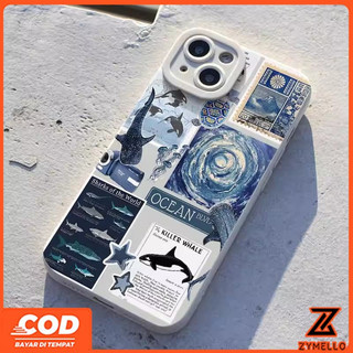 Ốp Lưng Cho Vivo V70 FE V60lite V50LITE V40LITE Y05 Y11D Y19S Y04 Y29 Y29S V29 V30 Y03 Y18 Y200 Y300 Ốp Điện Thoại TPU Hấp Thụ Sốc xoáy Cá Mập Đại Dương Thời Trang