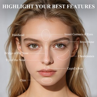 UUCANBE Shell Gel-to-Powder Shimmer Highlighter Makeup - Kem đánh dấu kim cương siêu mịn cho mặt & cơ thể, Phát sáng phát sáng lâu trôi, Hoàn thiện bức xạ có thể xây dựng