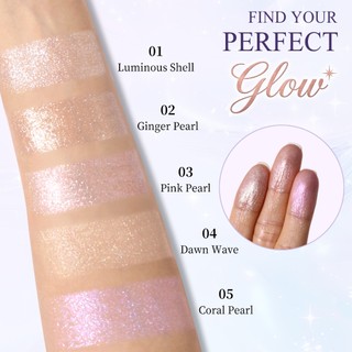 UUCANBE Shell Gel-to-Powder Shimmer Highlighter Makeup - Kem đánh dấu kim cương siêu mịn cho mặt & cơ thể, Phát sáng phát sáng lâu trôi, Hoàn thiện bức xạ có thể xây dựng