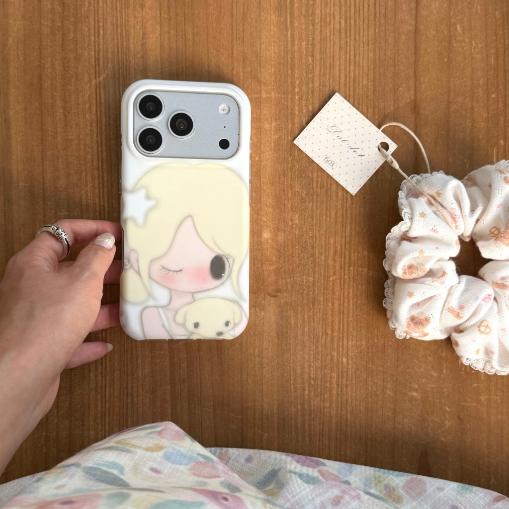 IPhone 17 Pro max Một cô gái có họa tiết tóc vàng TPU materia IMD xử lý Vỏ điện thoại