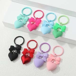 1 Máy Tính Đáng Yêu Acrylic Móc Khóa Nhiều Màu Sắc Trái Tim Nhựa Nơ Chìa Khóa Dành Cho Nữ Cô Gái Tình Bạn Tặng Túi Xách Trang Trí Handmade Trang Sức