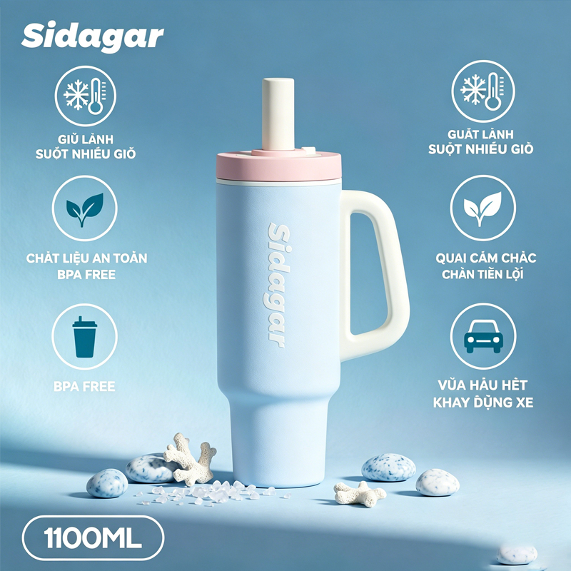 Sidagar 1100ML Đồ gốm bên trong Nắp có thể mở bằng một tay. | BigBuy360 - bigbuy360.vn