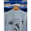 Áo thun Unisex Vintage Washed Đau khổ với họa tiết chân dung màu xanh phai màu trừu tượng