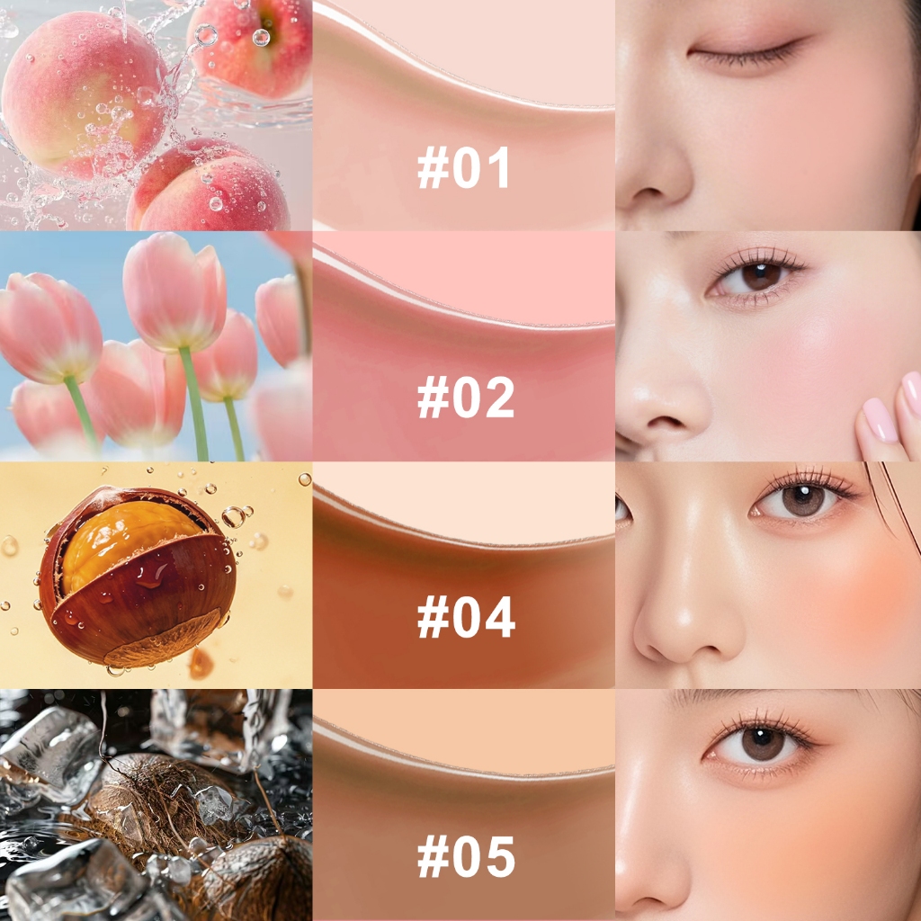 SKYKO Phấn Má Hồng dạng lỏng má hồng Blush High Pigmented Watery Đa năng 7 màu