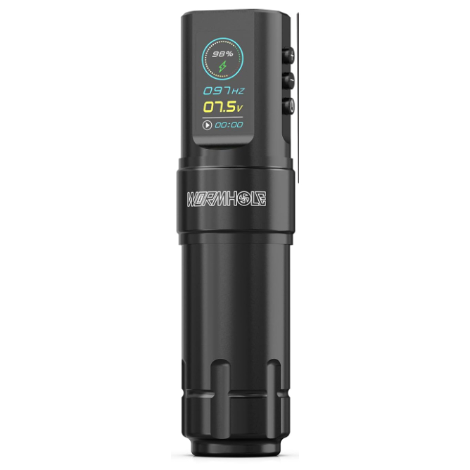 1800 mAh, 8000 vòng / phút, bút xăm không dây du lịch có thể điều chỉnh, 2,4-4,2 mm, 1-60 kim / chế độ chấm thứ hai, máy xăm rung thấp