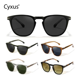 Cyxus Kính râm gọng vuông thời trang | Kính râm phân cực | Chất liệu nhẹ | Chống tia UV400 | Dành cho cả nam và nữ, phù hợp cho lái xe và du lịch P1354