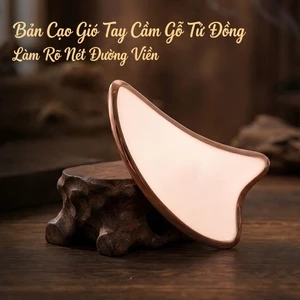ảng cạo gió làm đẹp da mặt bằng đồng đỏ — Chế tác hoàn toàn từ đồng đỏ nguyên chất, làm đẹp da mặt, nâng cơ mặt, làm mờ nếp nhăn, thẩm thấu nhanh.