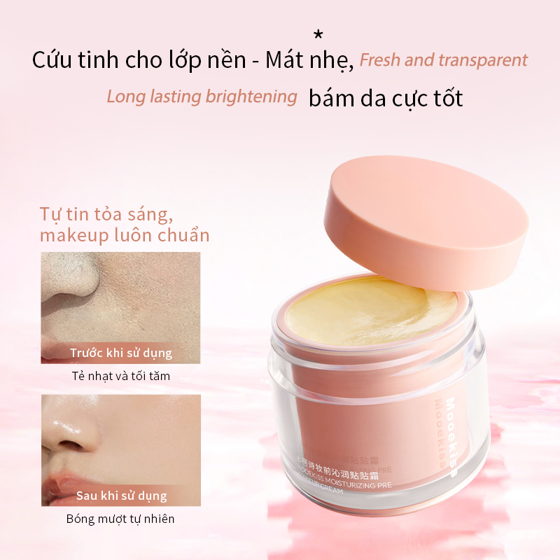Kem Lót Mooekiss 30g, Dưỡng Ẩm, Làm Mịn Da, Bám Nền, Lâu Trôi, Tăng Độ Bền Makeup