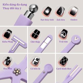 Miss Gooey Bộ dụng cụ vẽ móng nghệ thuật mắt mèo 8 trong 1 từ tính đa chức năng hạt thủy tinh sơn gel móng tay mắt mèo Từ tính mạnh