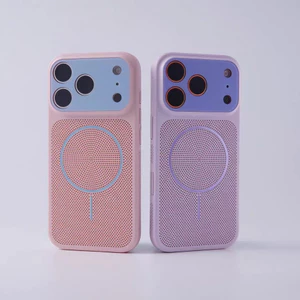 Ốp lưng cứng khối màu thoáng khí mùa hè tương thích cho iPhone 13 pro max 14 pro max 15 pro max 16 pro max 17 pro max