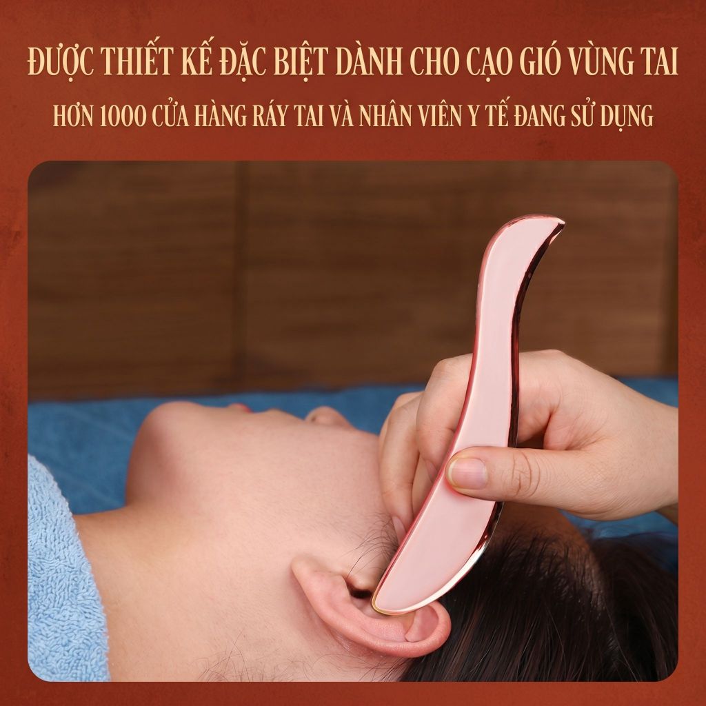 Bảng massage huyệt tai bằng đồng đỏ — Chế tác hoàn toàn từ đồng đỏ nguyên chất, massage huyệt tai, làm đẹp da mặt, thông kinh lạc, dụng cụ cân cơ, sử dụng toàn thân.