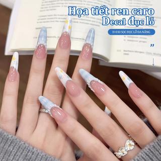 Miss Gooey Miếng Dán Móng Tay Ren Trong Suốt Phong Cách Pháp Mới Tự Dính Chống Nhăn Nghệ Thuật Làm Móng Cho Phụ Nữ Thiết Kế Dễ Sử Dụng