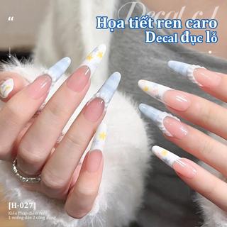 Miss Gooey Miếng Dán Móng Tay Ren Trong Suốt Phong Cách Pháp Mới Tự Dính Chống Nhăn Nghệ Thuật Làm Móng Cho Phụ Nữ Thiết Kế Dễ Sử Dụng