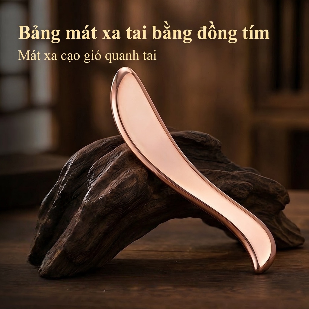 Bảng massage huyệt tai bằng đồng đỏ — Chế tác hoàn toàn từ đồng đỏ nguyên chất, massage huyệt tai, làm đẹp da mặt, thông kinh lạc, dụng cụ cân cơ, sử dụng toàn thân.