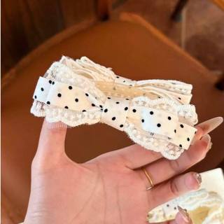 Phong Cách Nhẹ Nhàng Chấm Bi Nơ Chuối Kẹp Cà Vạt Đôi Đuôi Ngựa Đẹp Kẹp Chuối
