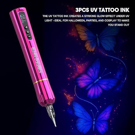 Bút xăm không dây 180° Màn hình lật, chế độ khởi động và chấm điểm, Điện áp có thể điều chỉnh 4-12V
