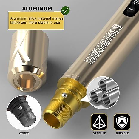 Bút xăm không dây 180° Màn hình lật, chế độ khởi động và chấm điểm, Điện áp có thể điều chỉnh 4-12V