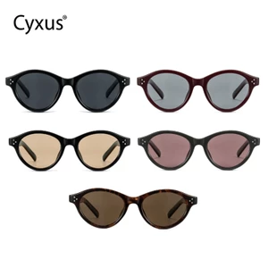 Cyxus Kính râm mắt mèo dành cho nữ, kính râm phân cực, kính râm phong cách Hàn Quốc thời trang, chống tia UV400, tròng kính màu nâu, chất liệu nhẹ, phù hợp cho lái xe, du lịch và dự tiệc P1349