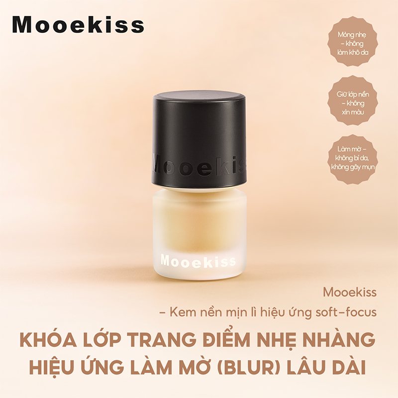 Kem nền dạng lỏng Mooekiss - Độ phủ cao, kiểm soát dầu, dưỡng ẩm & công thức lâu trôi